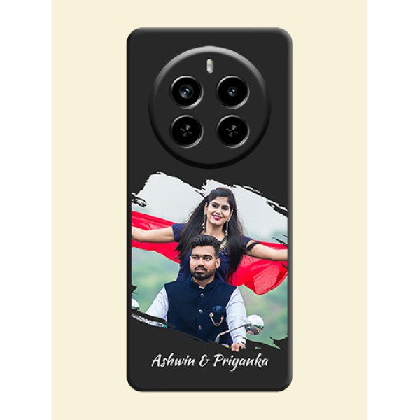 Grunge Brush Strokes on Photo On Space Black Custom Soft Matte Mobile Back Cover - Realme P1 Pro 5G Grunge Brush Strokes on Photo On Space Black Custom Soft Matte Mobile Back Cover - Realme P1 Pro 5G