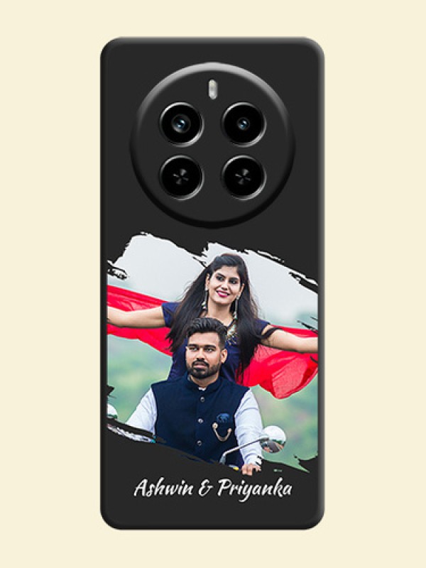Grunge Brush Strokes on Photo On Space Black Custom Soft Matte Mobile Back Cover - Realme P1 Pro 5G