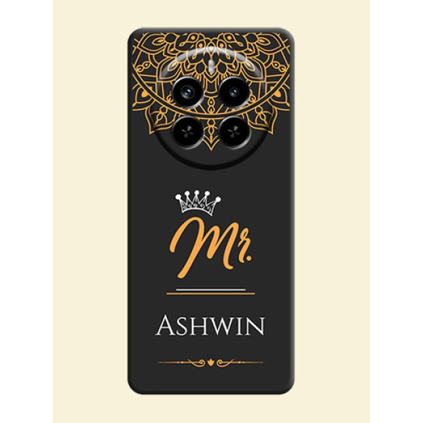 Mr Name with Floral Design On Space Black Custom Soft Matte Mobile Back Cover - Realme P1 Pro 5G Mr Name with Floral Design On Space Black Custom Soft Matte Mobile Back Cover - Realme P1 Pro 5G