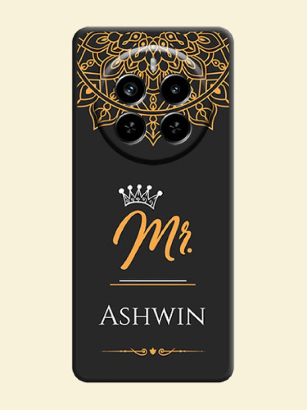 Mr Name with Floral Design On Space Black Custom Soft Matte Mobile Back Cover - Realme P1 Pro 5G