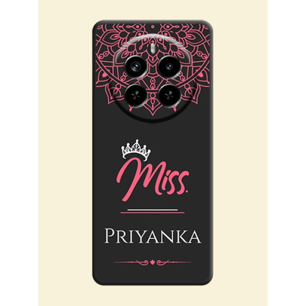 Mrs Name with Floral Design On Space Black Custom Soft Matte Mobile Back Cover - Realme P1 Pro 5G Mrs Name with Floral Design On Space Black Custom Soft Matte Mobile Back Cover - Realme P1 Pro 5G