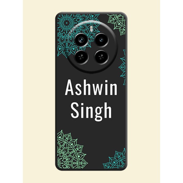 Your Name with Floral Design On Space Black Custom Soft Matte Mobile Back Cover - Realme P1 Pro 5G Your Name with Floral Design On Space Black Custom Soft Matte Mobile Back Cover - Realme P1 Pro 5G