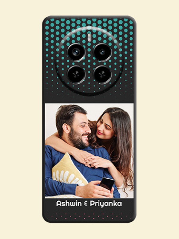 Faded Dots with Grunge Photo Frame and Text On Space Black Custom Soft Matte Mobile Back Cover - Realme P1 Pro 5G