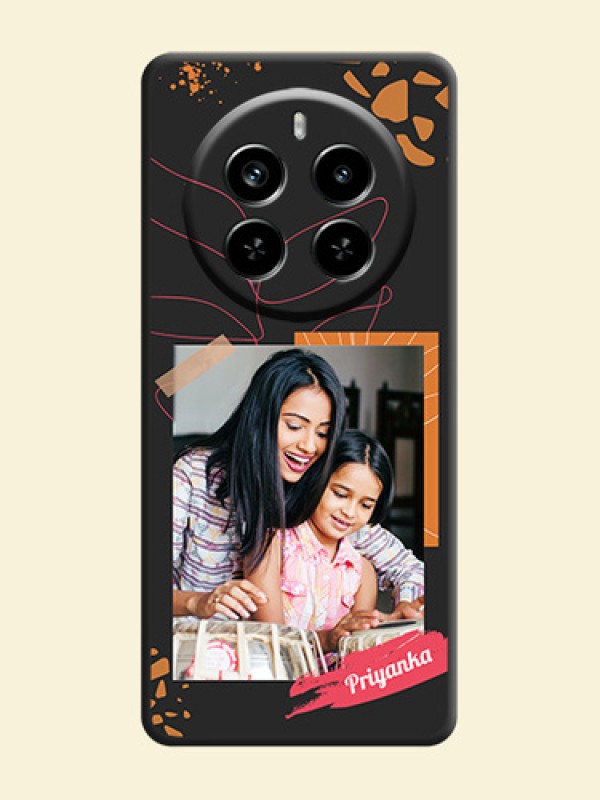 Orange Photo Frame On Space Black Custom Soft Matte Mobile Back Cover - Realme P1 Pro 5G