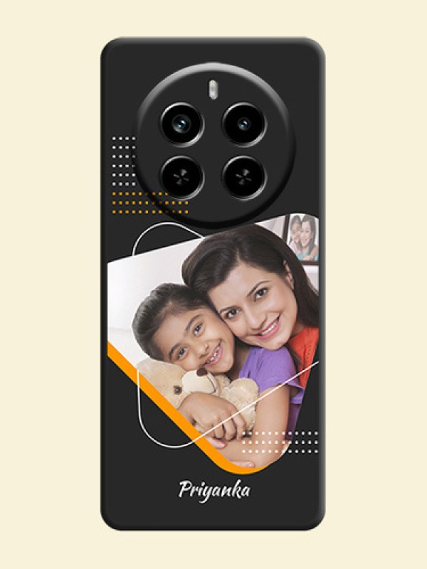 Yellow Triangle on Photo On Space Black Custom Soft Matte Mobile Back Cover - Realme P1 Pro 5G
