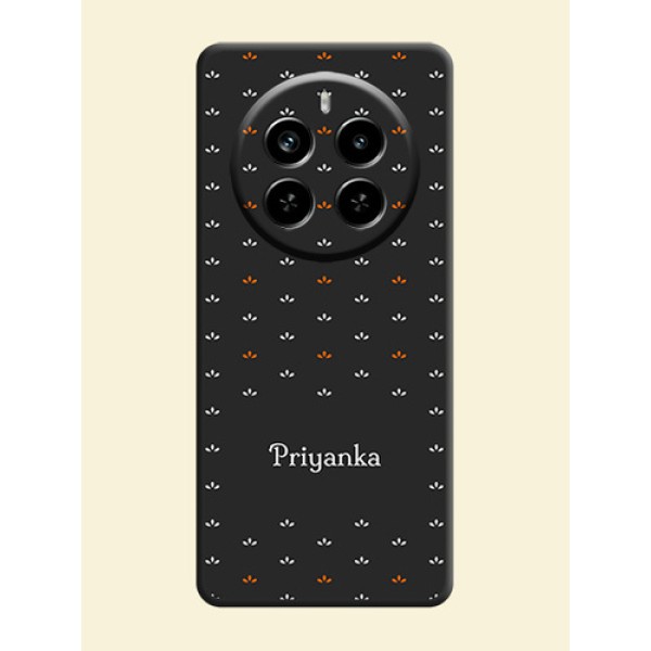 Simple Pattern With Custom Text On Space Black Custom Soft Matte Mobile Back Cover - Realme P1 Pro 5G Simple Pattern With Custom Text On Space Black Custom Soft Matte Mobile Back Cover - Realme P1 Pro 5G