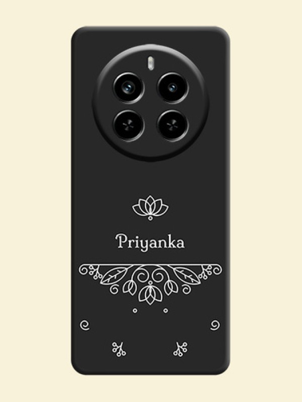 Lotus Garden Custom Text On Space Black Custom Soft Matte Mobile Back Cover - Realme P1 Pro 5G