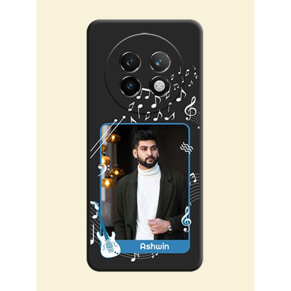 Musical Theme Design with Text on Photo On Space Black Custom Soft Matte Mobile Back Cover - Realme P1 Speed 5G Musical Theme Design with Text on Photo On Space Black Custom Soft Matte Mobile Back Cover - Realme P1 Speed 5G