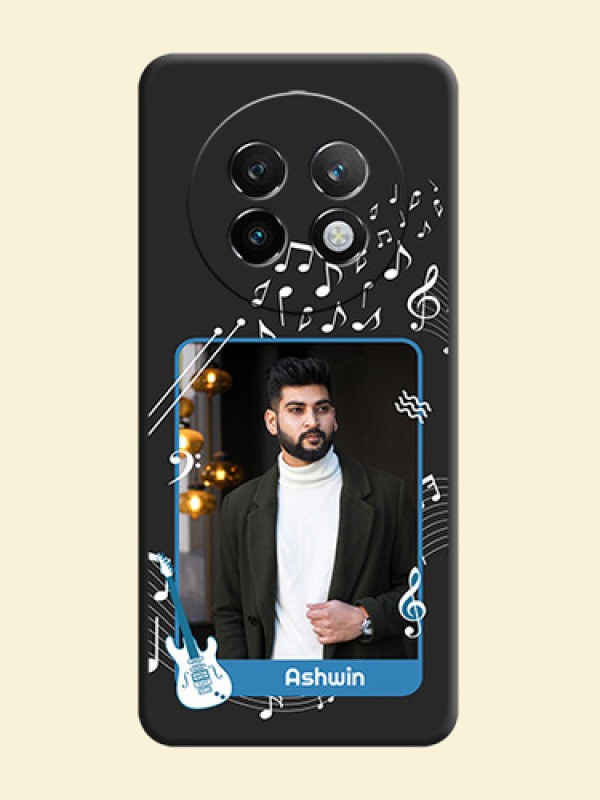 Musical Theme Design with Text on Photo On Space Black Custom Soft Matte Mobile Back Cover - Realme P1 Speed 5G