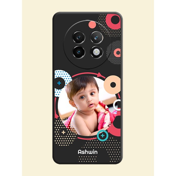 Multicoloured Round Image On Space Black Custom Soft Matte Mobile Back Cover - Realme P1 Speed 5G Multicoloured Round Image On Space Black Custom Soft Matte Mobile Back Cover - Realme P1 Speed 5G