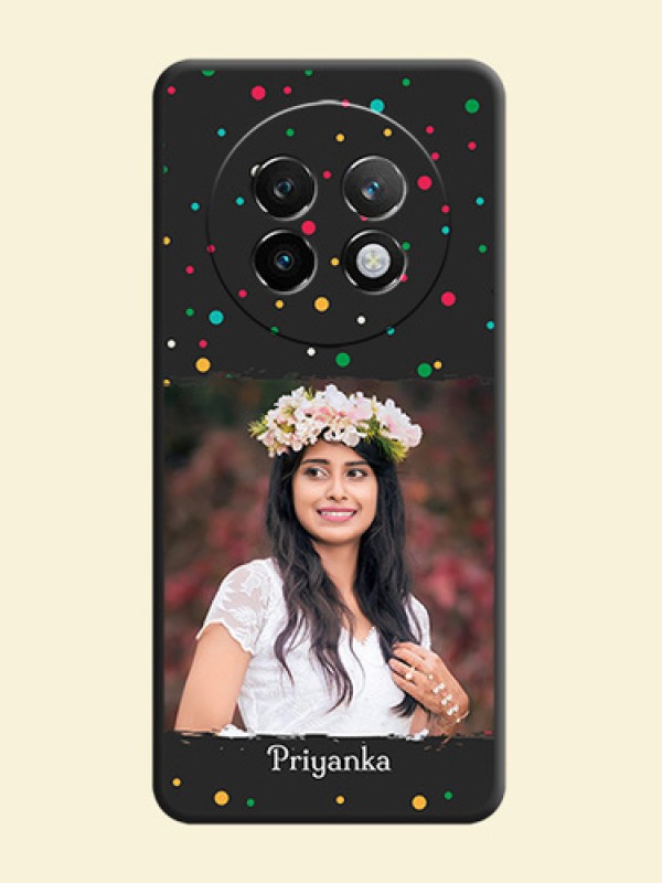 Multicolor Dotted Pattern with Text On Space Black Custom Soft Matte Mobile Back Cover - Realme P1 Speed 5G
