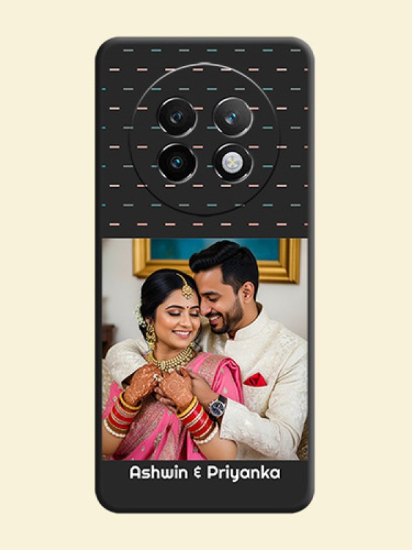 Line Pattern Design with Text On Space Black Custom Soft Matte Mobile Back Cover - Realme P1 Speed 5G