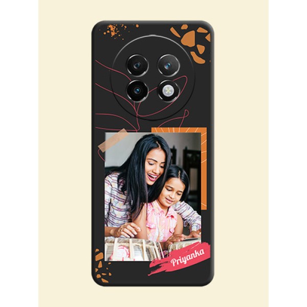 Orange Photo Frame On Space Black Custom Soft Matte Mobile Back Cover - Realme P1 Speed 5G Orange Photo Frame On Space Black Custom Soft Matte Mobile Back Cover - Realme P1 Speed 5G