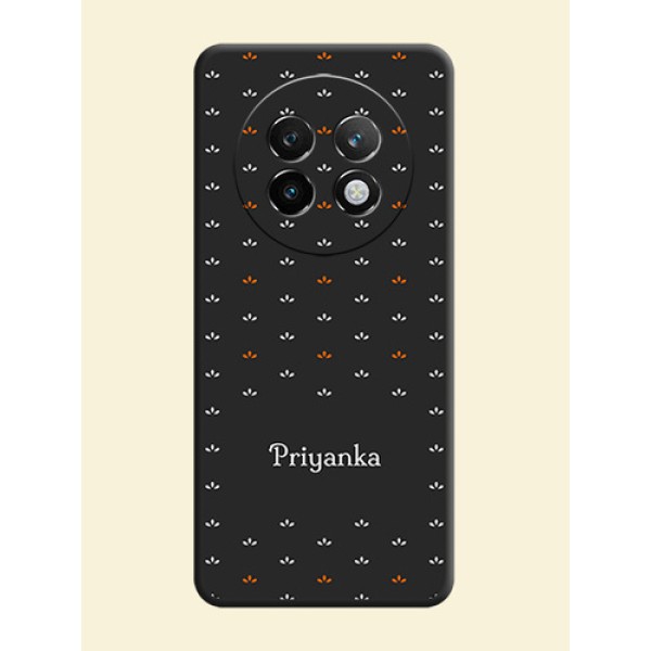 Simple Pattern With Custom Text On Space Black Custom Soft Matte Mobile Back Cover - Realme P1 Speed 5G Simple Pattern With Custom Text On Space Black Custom Soft Matte Mobile Back Cover - Realme P1 Speed 5G