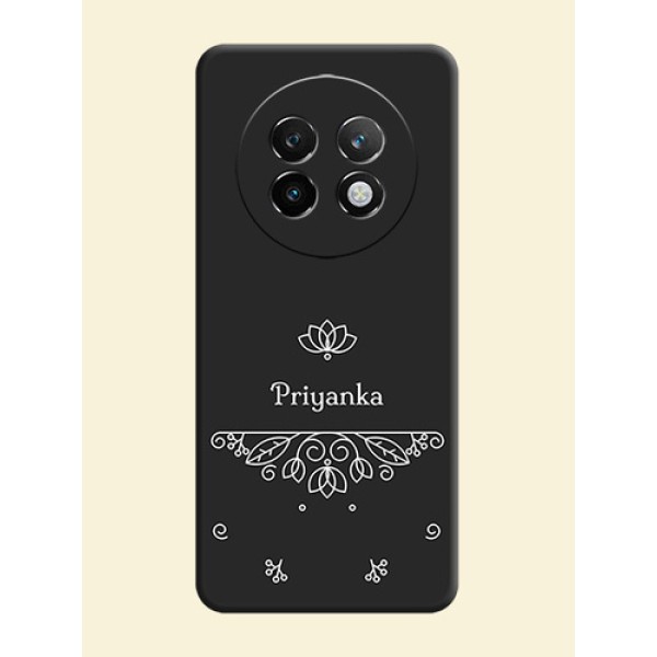 Lotus Garden Custom Text On Space Black Custom Soft Matte Mobile Back Cover - Realme P1 Speed 5G Lotus Garden Custom Text On Space Black Custom Soft Matte Mobile Back Cover - Realme P1 Speed 5G