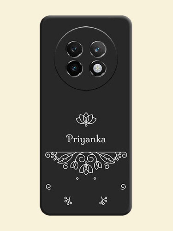 Lotus Garden Custom Text On Space Black Custom Soft Matte Mobile Back Cover - Realme P1 Speed 5G