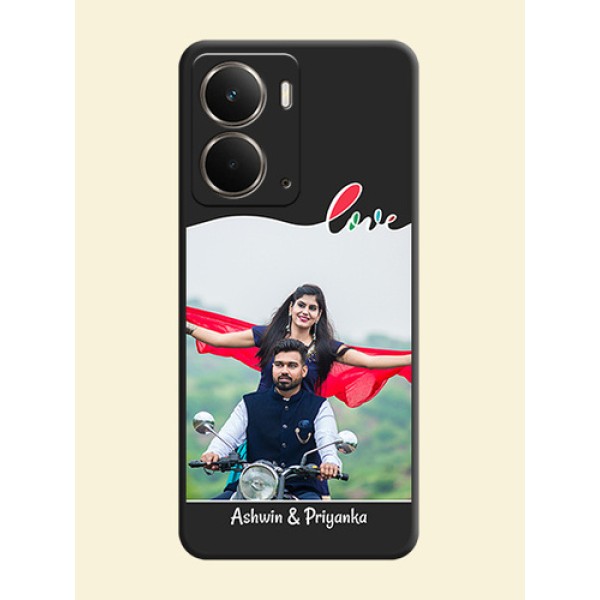 Fall in Love Pattern with Picture on Photo On Space Black Custom Soft Matte Mobile Back Cover - Realme P3 5G Fall in Love Pattern with Picture on Photo On Space Black Custom Soft Matte Mobile Back Cover - Realme P3 5G