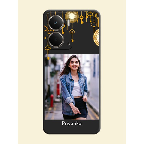 Decorative Design with Text On Space Black Custom Soft Matte Mobile Back Cover - Realme P3 5G