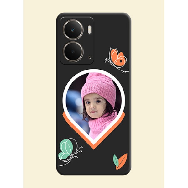 Upload Pic With Simple Butterly Design On Space Black Custom Soft Matte Mobile Back Cover - Realme P3 5G Upload Pic With Simple Butterly Design On Space Black Custom Soft Matte Mobile Back Cover - Realme P3 5G
