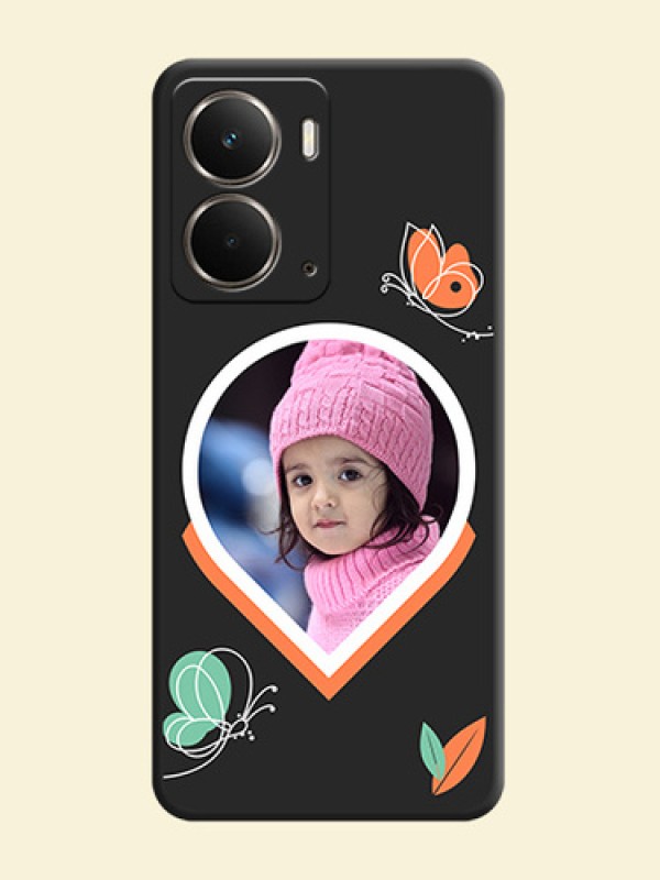 Upload Pic With Simple Butterly Design On Space Black Custom Soft Matte Mobile Back Cover - Realme P3 5G