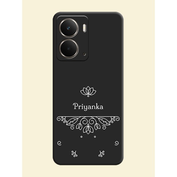 Lotus Garden Custom Text On Space Black Custom Soft Matte Mobile Back Cover - Realme P3 5G Lotus Garden Custom Text On Space Black Custom Soft Matte Mobile Back Cover - Realme P3 5G