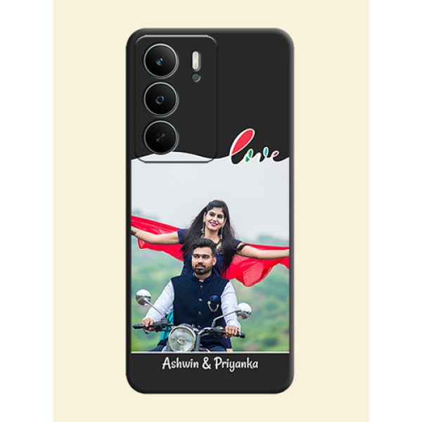 Fall in Love Pattern with Picture on Photo On Space Black Custom Soft Matte Mobile Back Cover - Realme P3 Lite 5G Fall in Love Pattern with Picture on Photo On Space Black Custom Soft Matte Mobile Back Cover - Realme P3 Lite 5G
