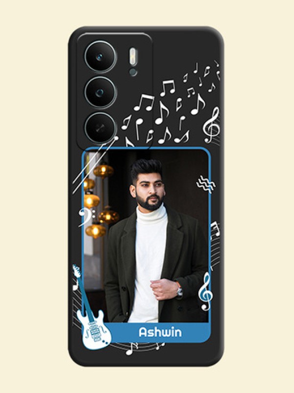 Musical Theme Design with Text on Photo On Space Black Custom Soft Matte Mobile Back Cover - Realme P3 Lite 5G