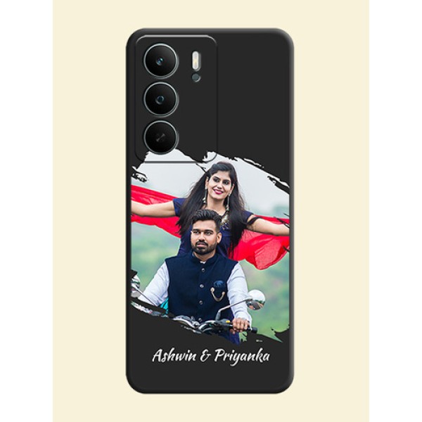 Grunge Brush Strokes on Photo On Space Black Custom Soft Matte Mobile Back Cover - Realme P3 Lite 5G Grunge Brush Strokes on Photo On Space Black Custom Soft Matte Mobile Back Cover - Realme P3 Lite 5G