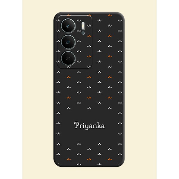 Simple Pattern With Custom Text On Space Black Custom Soft Matte Mobile Back Cover - Realme P3 Lite 5G Simple Pattern With Custom Text On Space Black Custom Soft Matte Mobile Back Cover - Realme P3 Lite 5G