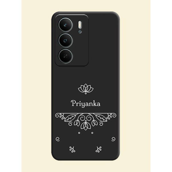 Lotus Garden Custom Text On Space Black Custom Soft Matte Mobile Back Cover - Realme P3 Lite 5G Lotus Garden Custom Text On Space Black Custom Soft Matte Mobile Back Cover - Realme P3 Lite 5G