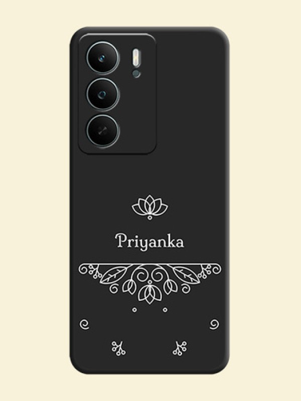 Lotus Garden Custom Text On Space Black Custom Soft Matte Mobile Back Cover - Realme P3 Lite 5G