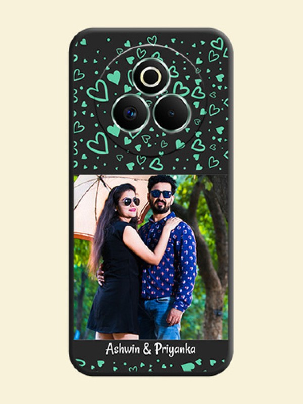 Sea Green Indefinite Love Pattern on Photo On Space Black Custom Soft Matte Mobile Back Cover - Realme P3 Pro 5G