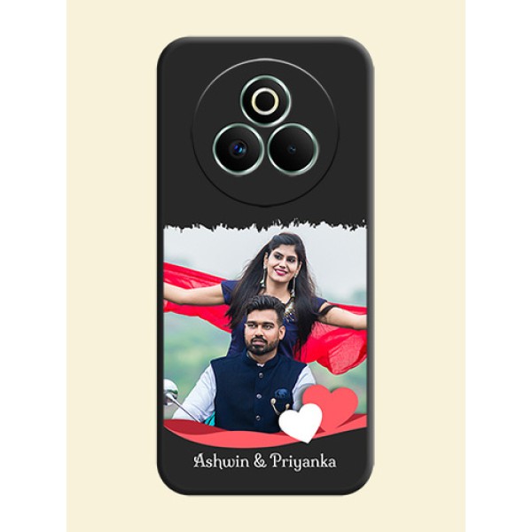 Pin Color Love Shaped Ribbon Design with Text On Space Black Custom Soft Matte Mobile Back Cover - Realme P3 Pro 5G Pin Color Love Shaped Ribbon Design with Text On Space Black Custom Soft Matte Mobile Back Cover - Realme P3 Pro 5G