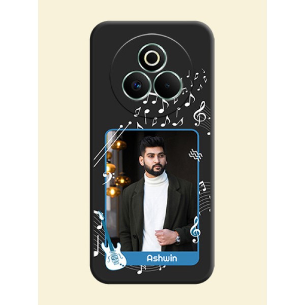 Musical Theme Design with Text on Photo On Space Black Custom Soft Matte Mobile Back Cover - Realme P3 Pro 5G Musical Theme Design with Text on Photo On Space Black Custom Soft Matte Mobile Back Cover - Realme P3 Pro 5G
