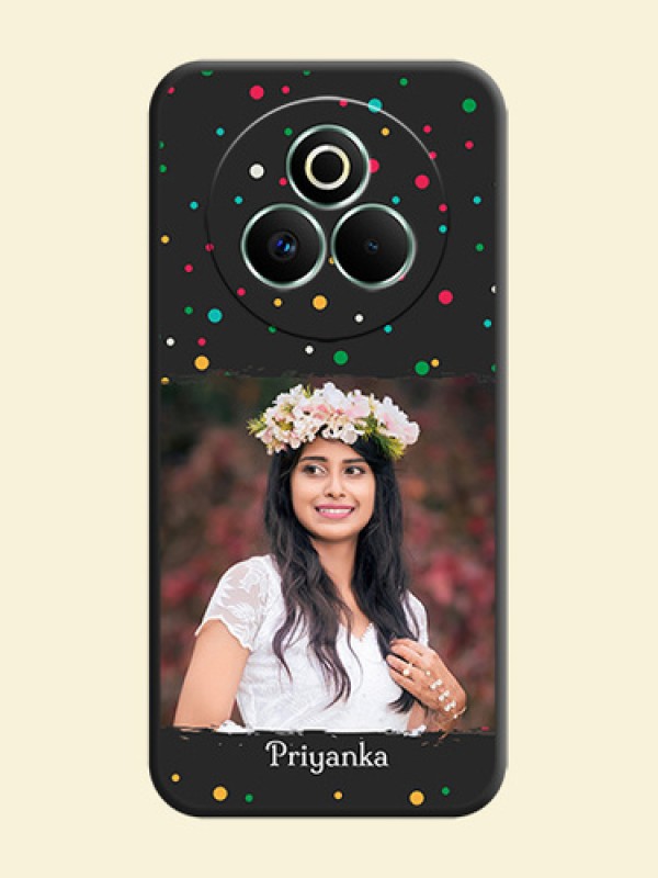 Multicolor Dotted Pattern with Text On Space Black Custom Soft Matte Mobile Back Cover - Realme P3 Pro 5G