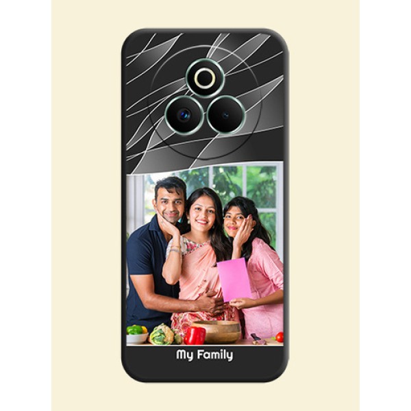 Mixed Wave Lines on Photo On Space Black Custom Soft Matte Mobile Back Cover - Realme P3 Pro 5G Mixed Wave Lines on Photo On Space Black Custom Soft Matte Mobile Back Cover - Realme P3 Pro 5G