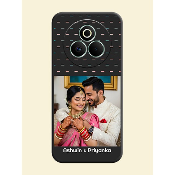 Line Pattern Design with Text On Space Black Custom Soft Matte Mobile Back Cover - Realme P3 Pro 5G Line Pattern Design with Text On Space Black Custom Soft Matte Mobile Back Cover - Realme P3 Pro 5G
