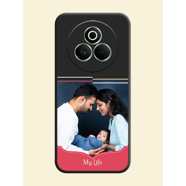 Classic Plain Design with Name On Space Black Custom Soft Matte Mobile Back Cover - Realme P3 Pro 5G Classic Plain Design with Name On Space Black Custom Soft Matte Mobile Back Cover - Realme P3 Pro 5G