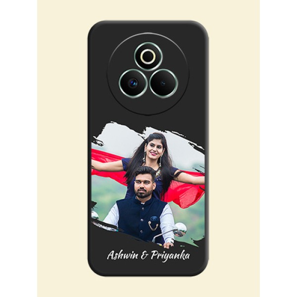 Grunge Brush Strokes on Photo On Space Black Custom Soft Matte Mobile Back Cover - Realme P3 Pro 5G Grunge Brush Strokes on Photo On Space Black Custom Soft Matte Mobile Back Cover - Realme P3 Pro 5G