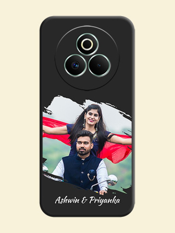 Grunge Brush Strokes on Photo On Space Black Custom Soft Matte Mobile Back Cover - Realme P3 Pro 5G