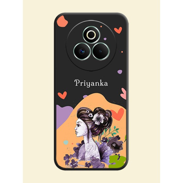 Namecase For Her With Fancy Lady Image On Space Black Custom Soft Matte Mobile Back Cover - Realme P3 Pro 5G Namecase For Her With Fancy Lady Image On Space Black Custom Soft Matte Mobile Back Cover - Realme P3 Pro 5G
