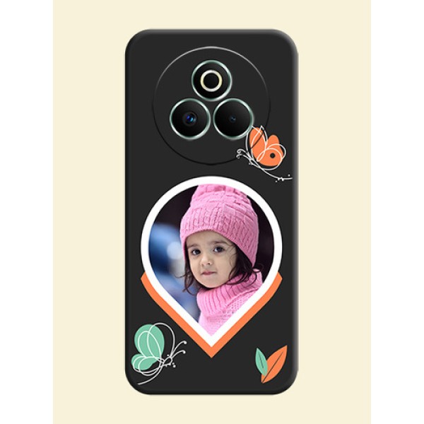 Upload Pic With Simple Butterly Design On Space Black Custom Soft Matte Mobile Back Cover - Realme P3 Pro 5G Upload Pic With Simple Butterly Design On Space Black Custom Soft Matte Mobile Back Cover - Realme P3 Pro 5G