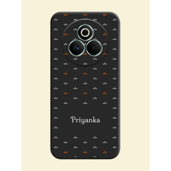 Simple Pattern With Custom Text On Space Black Custom Soft Matte Mobile Back Cover - Realme P3 Pro 5G Simple Pattern With Custom Text On Space Black Custom Soft Matte Mobile Back Cover - Realme P3 Pro 5G