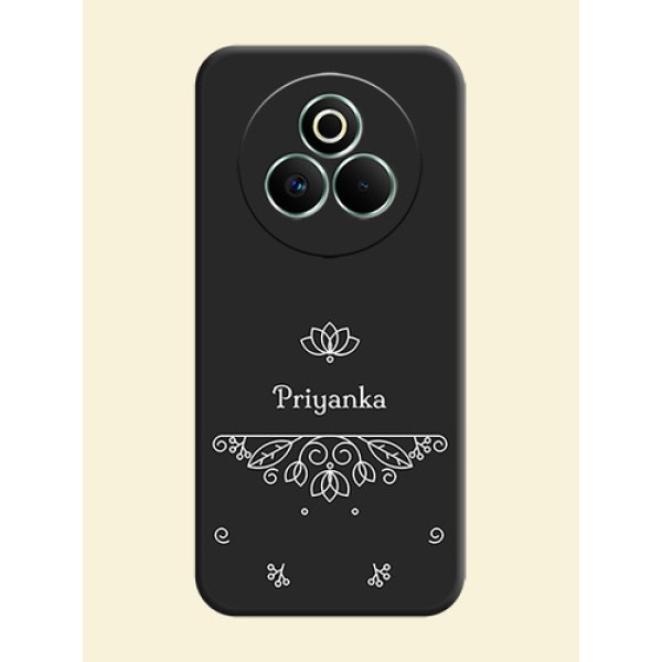 Lotus Garden Custom Text On Space Black Custom Soft Matte Mobile Back Cover - Realme P3 Pro 5G Lotus Garden Custom Text On Space Black Custom Soft Matte Mobile Back Cover - Realme P3 Pro 5G