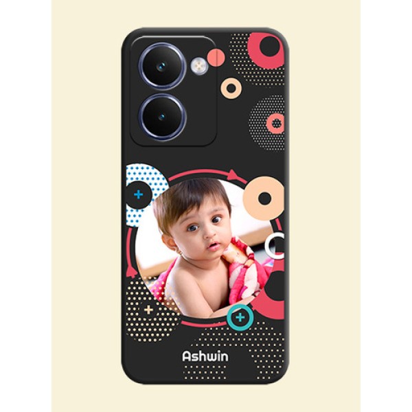 Multicoloured Round Image On Space Black Custom Soft Matte Mobile Back Cover - Realme P3 Ultra 5G Multicoloured Round Image On Space Black Custom Soft Matte Mobile Back Cover - Realme P3 Ultra 5G