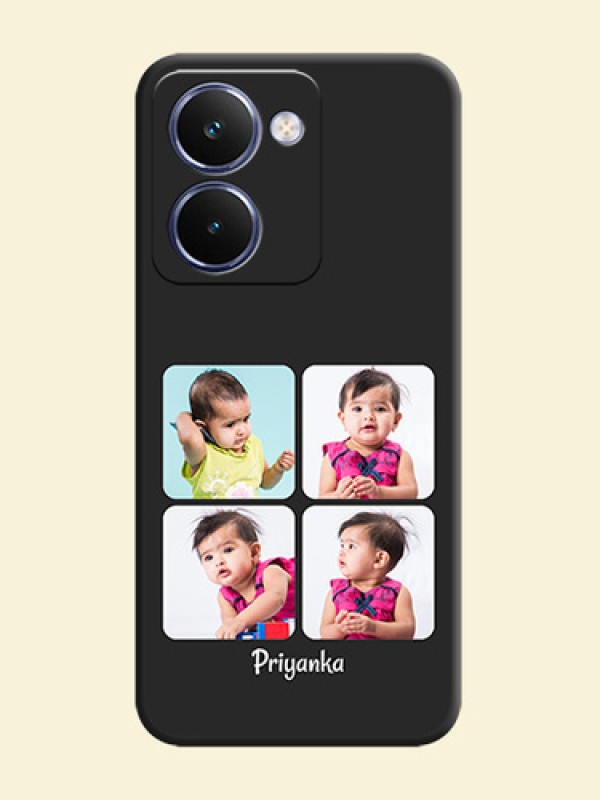 Floral Art with 6 Image Holder on Photo On Space Black Custom Soft Matte Mobile Back Cover - Realme P3 Ultra 5G