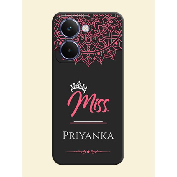Mrs Name with Floral Design On Space Black Custom Soft Matte Mobile Back Cover - Realme P3 Ultra 5G Mrs Name with Floral Design On Space Black Custom Soft Matte Mobile Back Cover - Realme P3 Ultra 5G