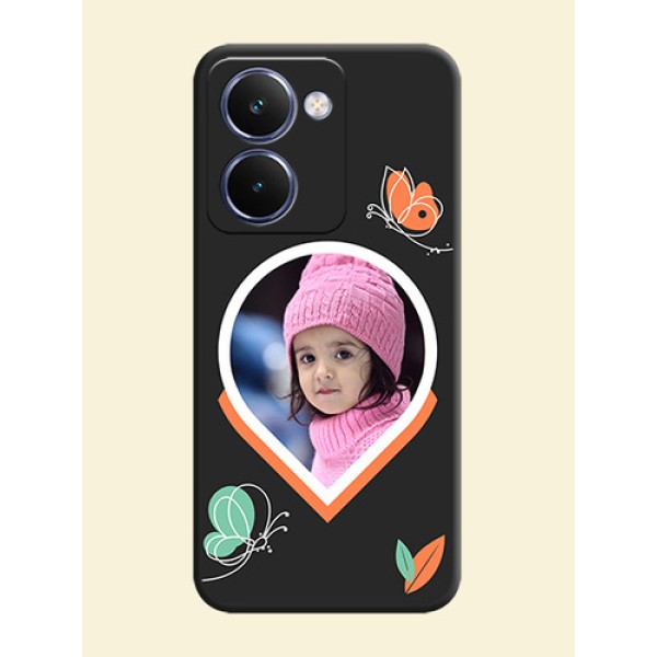 Upload Pic With Simple Butterly Design On Space Black Custom Soft Matte Mobile Back Cover - Realme P3 Ultra 5G Upload Pic With Simple Butterly Design On Space Black Custom Soft Matte Mobile Back Cover - Realme P3 Ultra 5G