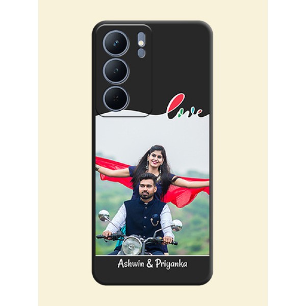 Fall in Love Pattern with Picture on Photo On Space Black Custom Soft Matte Mobile Back Cover - Realme P3x 5G Fall in Love Pattern with Picture on Photo On Space Black Custom Soft Matte Mobile Back Cover - Realme P3x 5G