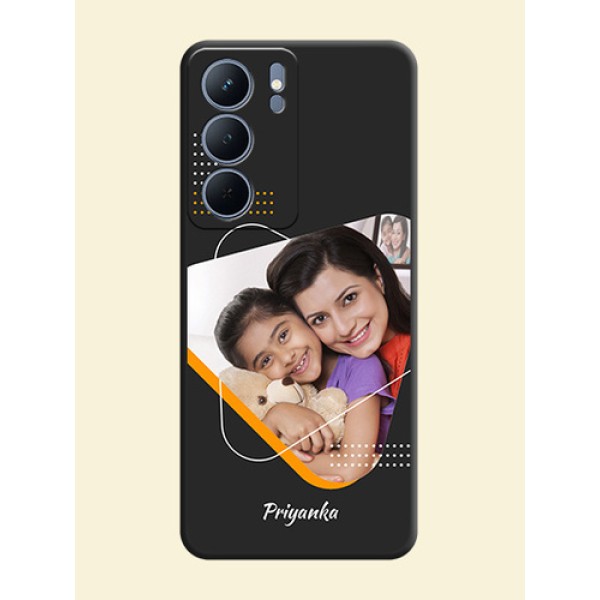 Yellow Triangle on Photo On Space Black Custom Soft Matte Mobile Back Cover - Realme P3x 5G Yellow Triangle on Photo On Space Black Custom Soft Matte Mobile Back Cover - Realme P3x 5G